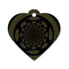 Dark Portal Fractal Esque Background Dog Tag Heart (Two Sides)