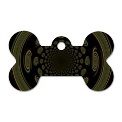 Dark Portal Fractal Esque Background Dog Tag Bone (One Side)