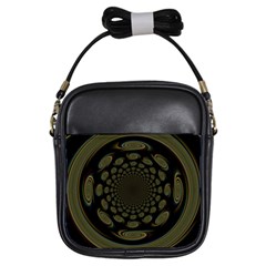 Dark Portal Fractal Esque Background Girls Sling Bags