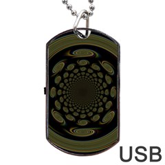 Dark Portal Fractal Esque Background Dog Tag USB Flash (Two Sides)