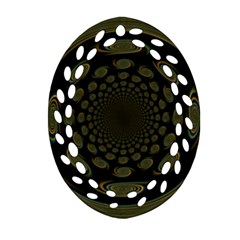 Dark Portal Fractal Esque Background Oval Filigree Ornament (two Sides) by Nexatart