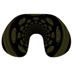 Dark Portal Fractal Esque Background Travel Neck Pillows