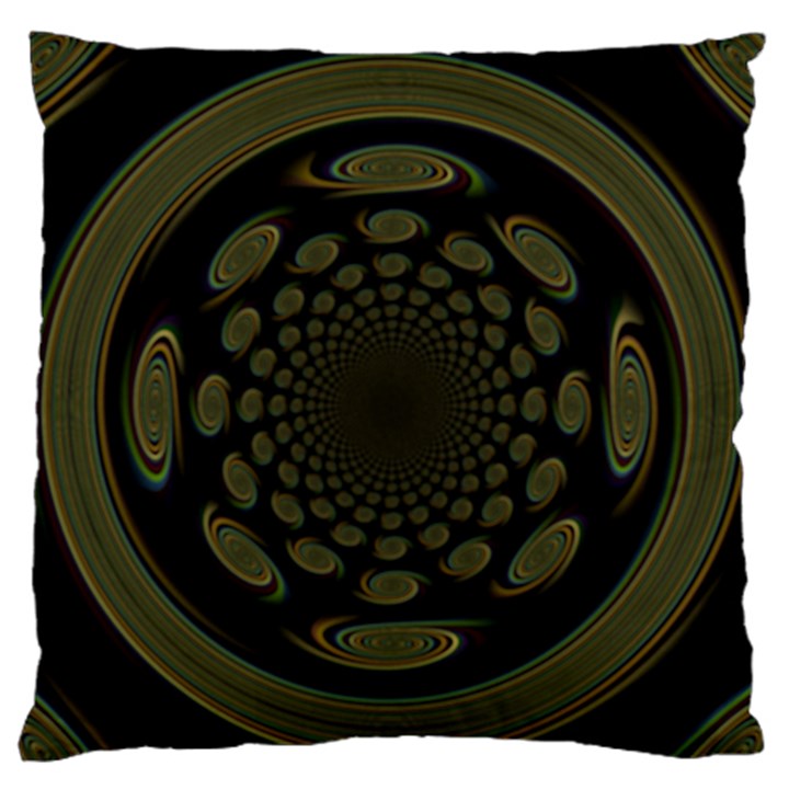 Dark Portal Fractal Esque Background Large Flano Cushion Case (Two Sides)