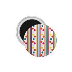 Stripes And Polka Dots Colorful Pattern Wallpaper Background 1 75  Magnets by Nexatart