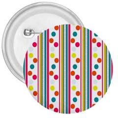 Stripes And Polka Dots Colorful Pattern Wallpaper Background 3  Buttons by Nexatart