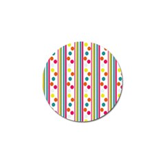 Stripes And Polka Dots Colorful Pattern Wallpaper Background Golf Ball Marker (10 Pack) by Nexatart