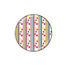 Stripes And Polka Dots Colorful Pattern Wallpaper Background Hat Clip Ball Marker by Nexatart