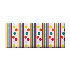 Stripes And Polka Dots Colorful Pattern Wallpaper Background Cosmetic Storage Cases by Nexatart