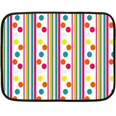 Stripes And Polka Dots Colorful Pattern Wallpaper Background Double Sided Fleece Blanket (mini)  by Nexatart