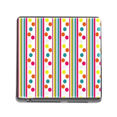 Stripes And Polka Dots Colorful Pattern Wallpaper Background Memory Card Reader (square) by Nexatart