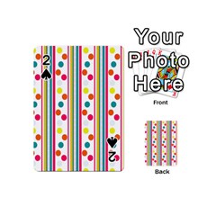 Stripes And Polka Dots Colorful Pattern Wallpaper Background Playing Cards 54 (mini) 