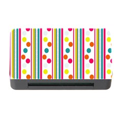 Stripes And Polka Dots Colorful Pattern Wallpaper Background Memory Card Reader With Cf by Nexatart