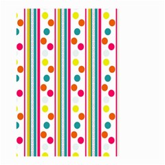 Stripes And Polka Dots Colorful Pattern Wallpaper Background Small Garden Flag (two Sides) by Nexatart