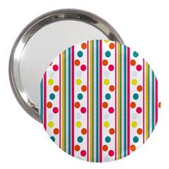 Stripes And Polka Dots Colorful Pattern Wallpaper Background 3  Handbag Mirrors by Nexatart