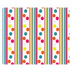 Stripes And Polka Dots Colorful Pattern Wallpaper Background Double Sided Flano Blanket (small) 