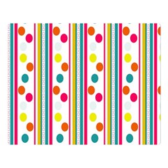 Stripes And Polka Dots Colorful Pattern Wallpaper Background Double Sided Flano Blanket (large)  by Nexatart