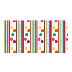 Stripes And Polka Dots Colorful Pattern Wallpaper Background Satin Wrap by Nexatart