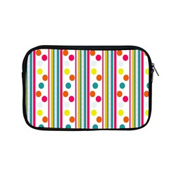 Stripes And Polka Dots Colorful Pattern Wallpaper Background Apple Macbook Pro 13  Zipper Case