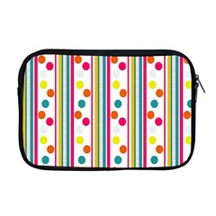 Stripes And Polka Dots Colorful Pattern Wallpaper Background Apple Macbook Pro 17  Zipper Case