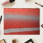 Orange Stripes Colorful Background Textile Cotton Cloth Pattern Stripes Colorful Orange Neo Cosmetic Bag (XL) Back