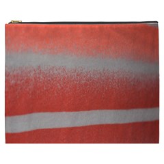 Orange Stripes Colorful Background Textile Cotton Cloth Pattern Stripes Colorful Orange Neo Cosmetic Bag (xxxl)  by Nexatart