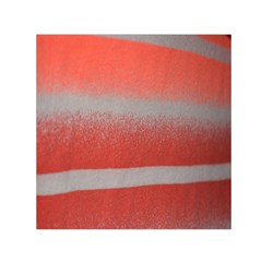 Orange Stripes Colorful Background Textile Cotton Cloth Pattern Stripes Colorful Orange Neo Small Satin Scarf (square) by Nexatart