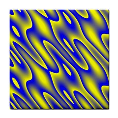 Blue Yellow Wave Abstract Background Tile Coasters by Nexatart