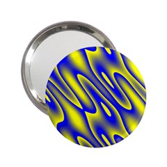 Blue Yellow Wave Abstract Background 2 25  Handbag Mirrors by Nexatart