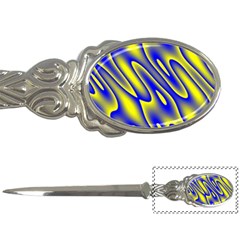 Blue Yellow Wave Abstract Background Letter Openers by Nexatart