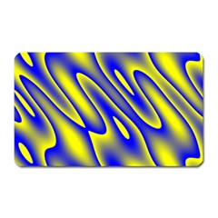 Blue Yellow Wave Abstract Background Magnet (rectangular) by Nexatart