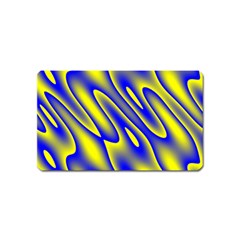 Blue Yellow Wave Abstract Background Magnet (name Card) by Nexatart