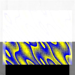 Blue Yellow Wave Abstract Background Rectangular Jigsaw Puzzl