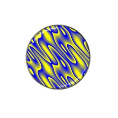 Blue Yellow Wave Abstract Background Hat Clip Ball Marker