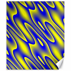 Blue Yellow Wave Abstract Background Canvas 20  X 24   by Nexatart