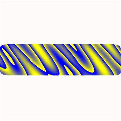 Blue Yellow Wave Abstract Background Large Bar Mats by Nexatart