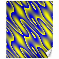 Blue Yellow Wave Abstract Background Canvas 11  X 14   by Nexatart