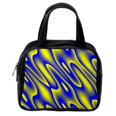 Blue Yellow Wave Abstract Background Classic Handbags (one Side) by Nexatart