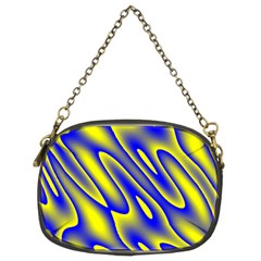 Blue Yellow Wave Abstract Background Chain Purses (two Sides)  by Nexatart