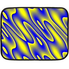 Blue Yellow Wave Abstract Background Fleece Blanket (mini)