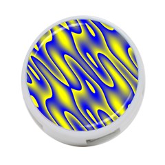 Blue Yellow Wave Abstract Background 4-port Usb Hub (two Sides)  by Nexatart