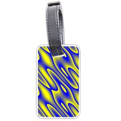 Blue Yellow Wave Abstract Background Luggage Tags (one Side)  by Nexatart