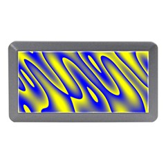 Blue Yellow Wave Abstract Background Memory Card Reader (mini) by Nexatart