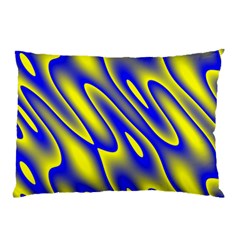 Blue Yellow Wave Abstract Background Pillow Case (two Sides) by Nexatart