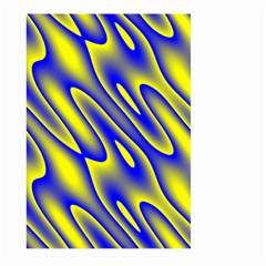 Blue Yellow Wave Abstract Background Large Garden Flag (two Sides) by Nexatart