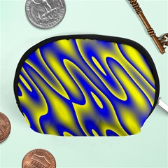 Blue Yellow Wave Abstract Background Accessory Pouches (medium)  by Nexatart