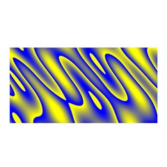 Blue Yellow Wave Abstract Background Satin Wrap by Nexatart