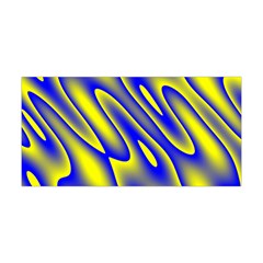 Blue Yellow Wave Abstract Background Yoga Headband by Nexatart