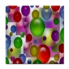 Colored Bubbles Squares Background Tile Coasters by Nexatart