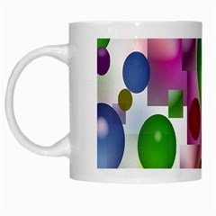 Colored Bubbles Squares Background White Mugs by Nexatart