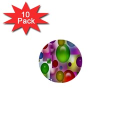 Colored Bubbles Squares Background 1  Mini Buttons (10 Pack)  by Nexatart